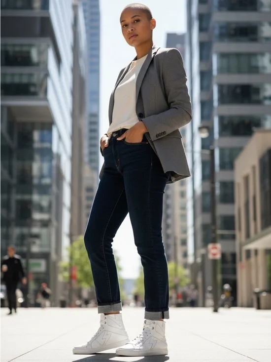 Zadig & Voltaire Off-White Leather High-Top Sneakers - Picture 3 of 9